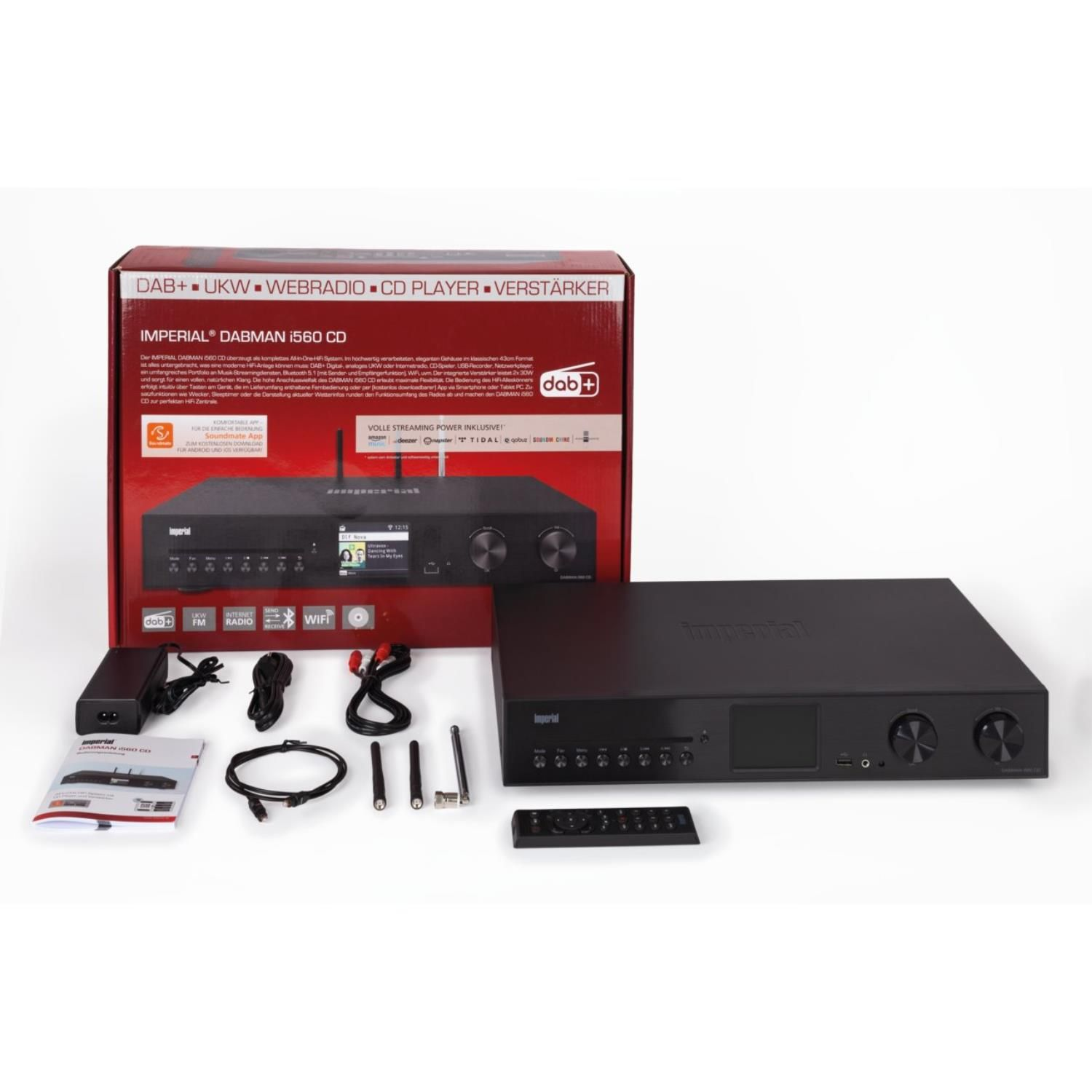 IMPERIAL DABMAN i560 CD Receiver, HiFi Radio, Internet DAB+, Bluetooth, FM, schwarz AM, DAB
