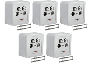PREMIUMX 5x PX4 Satdose 4-fach Enddose TWIN Antennendose 10x Schrauben 10x Dübel Antennendose