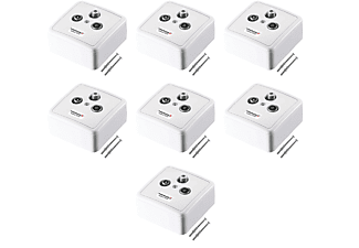 PREMIUMX 7x PX3-DC Sat Dose 3-Fach Durchgangsdose Antennendose 14x Schrauben 14x Dübel Antennendose