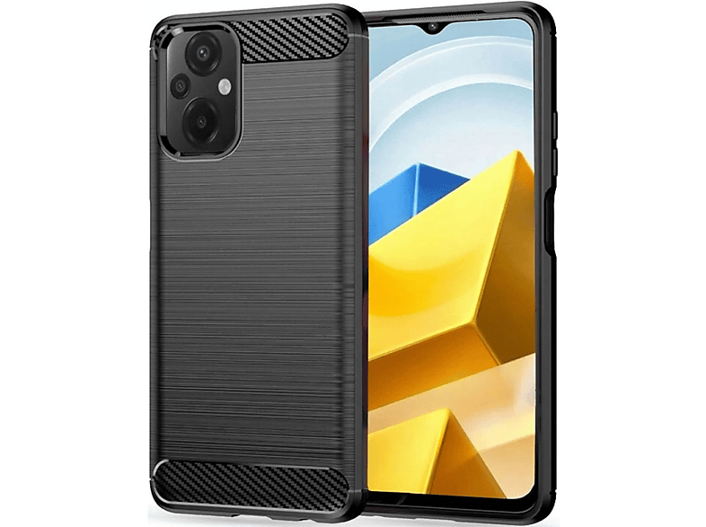 Xiaomi, COVERKINGZ Schwarz Handycase Carbon Look, im M5, Backcover, Poco