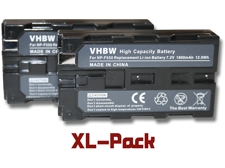 VHBW kompatibel mit Sony DSC-CD100, DCR-VX2000, DCR-VX2100, DCR-VX700, DCR-VX9, DCR-VX1000 Li-Ion Akku - Videokamera, 7.2 Volt, 1800