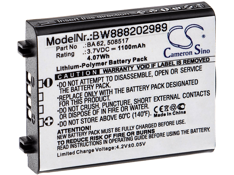 VHBW kompatibel Li-Polymer Sennheiser 1100 6000, mit Akku 3.7 - 6062 L Funksystem, LM Volt