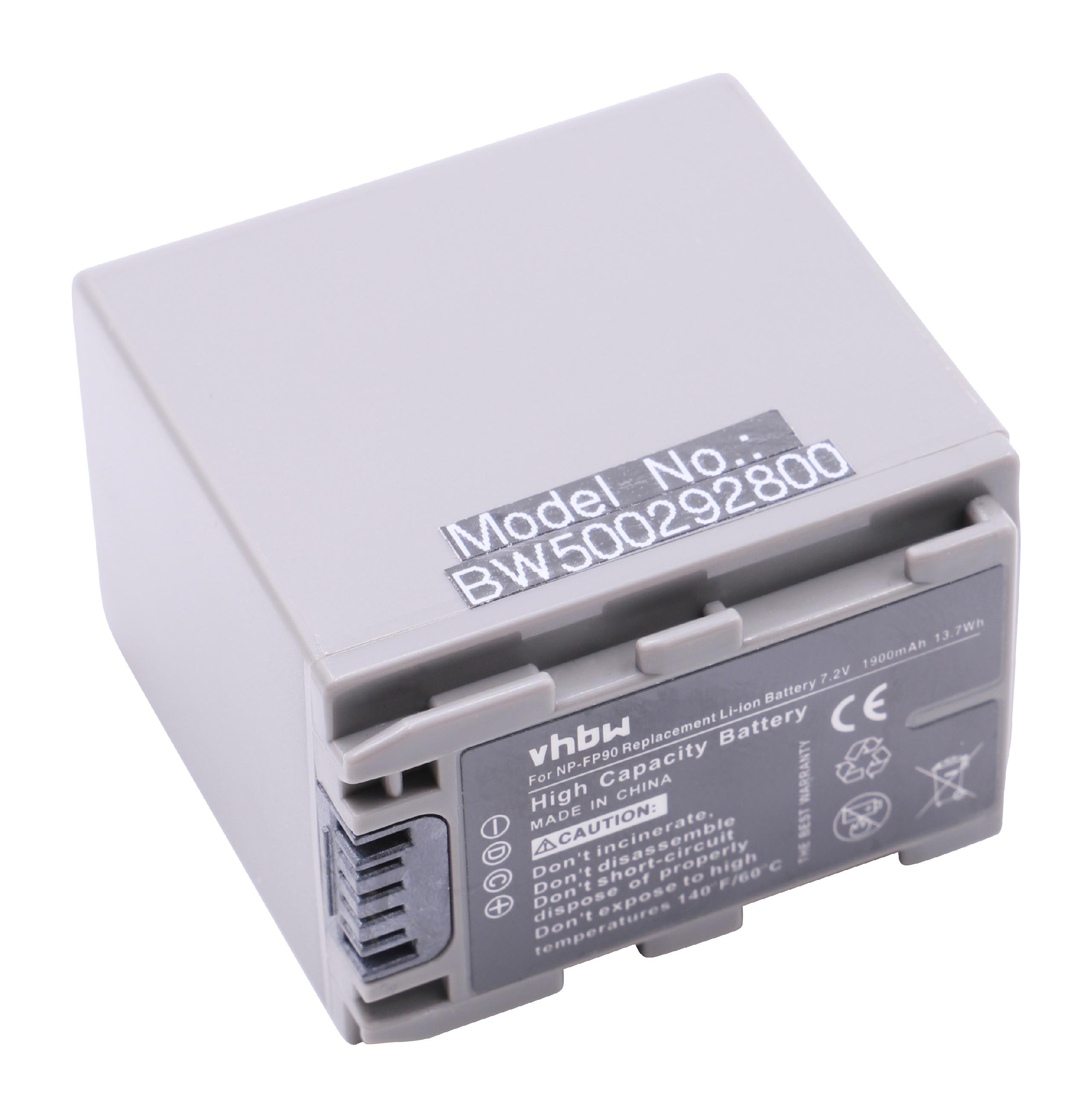 VHBW kompatibel mit DCR-HC30E, Volt, DCR-HC32E, DCR-HC Li-Ion 1900 DCR-HC32, Akku Videokamera, Serie DCR-HC35E Sony - DCR-HC35, 7.2