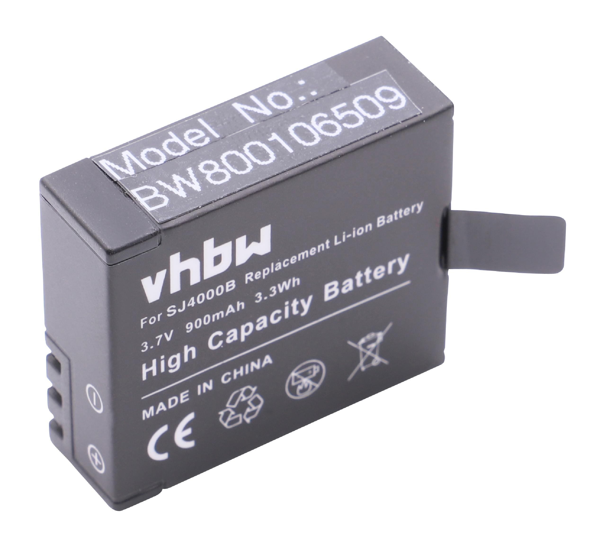 Action Boomyours Li-Ion kompatibel VHBW Camera Akku 3.7 900 Volt, mit - Videokamera,