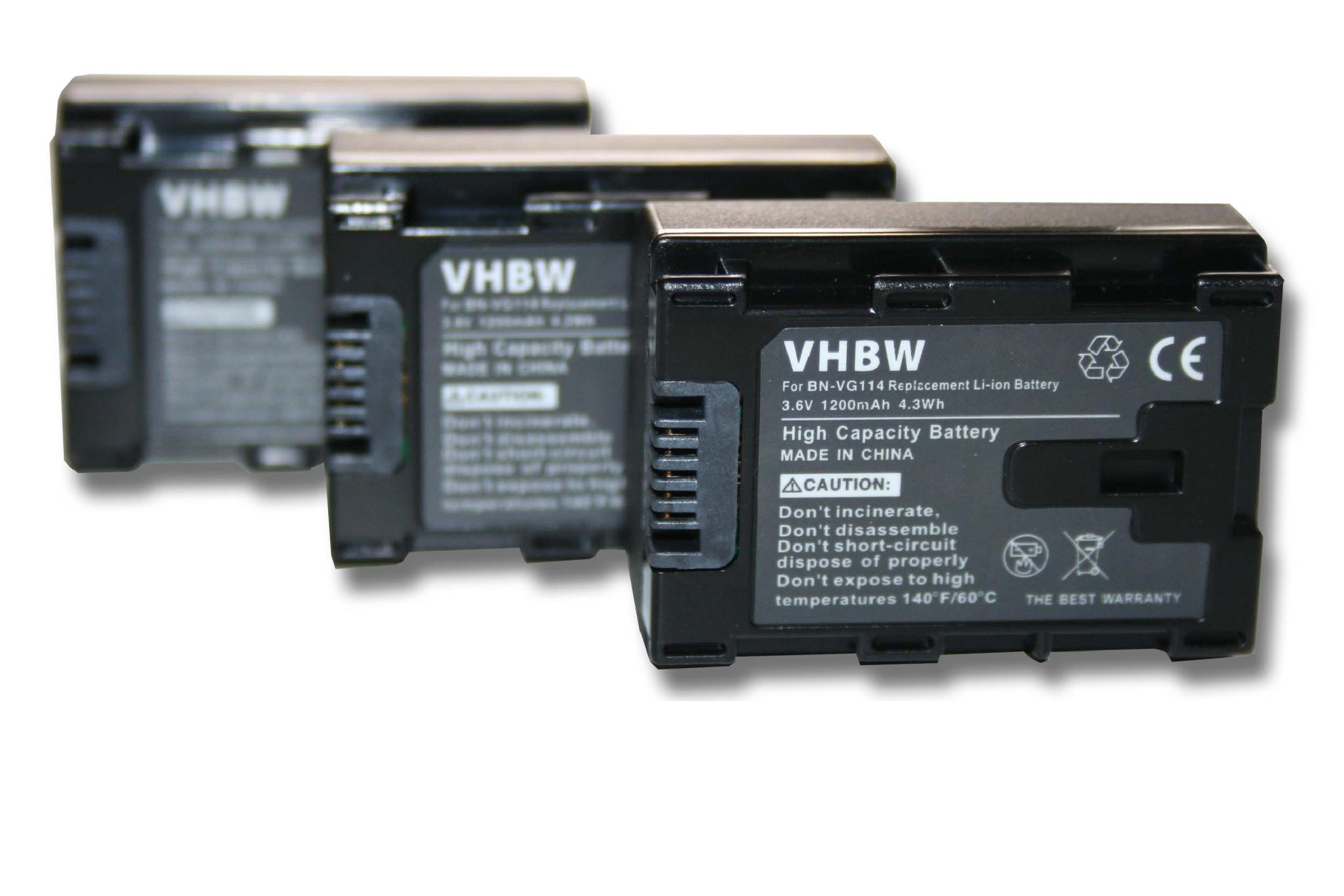 VHBW kompatibel mit GZ-EX310AU Li-Ion 1200 Akku Videokamera, JVC GZ-EX310BU, 3.6 GZ-EX310WU, GZ-EX355, Volt, GZ-EX515, 