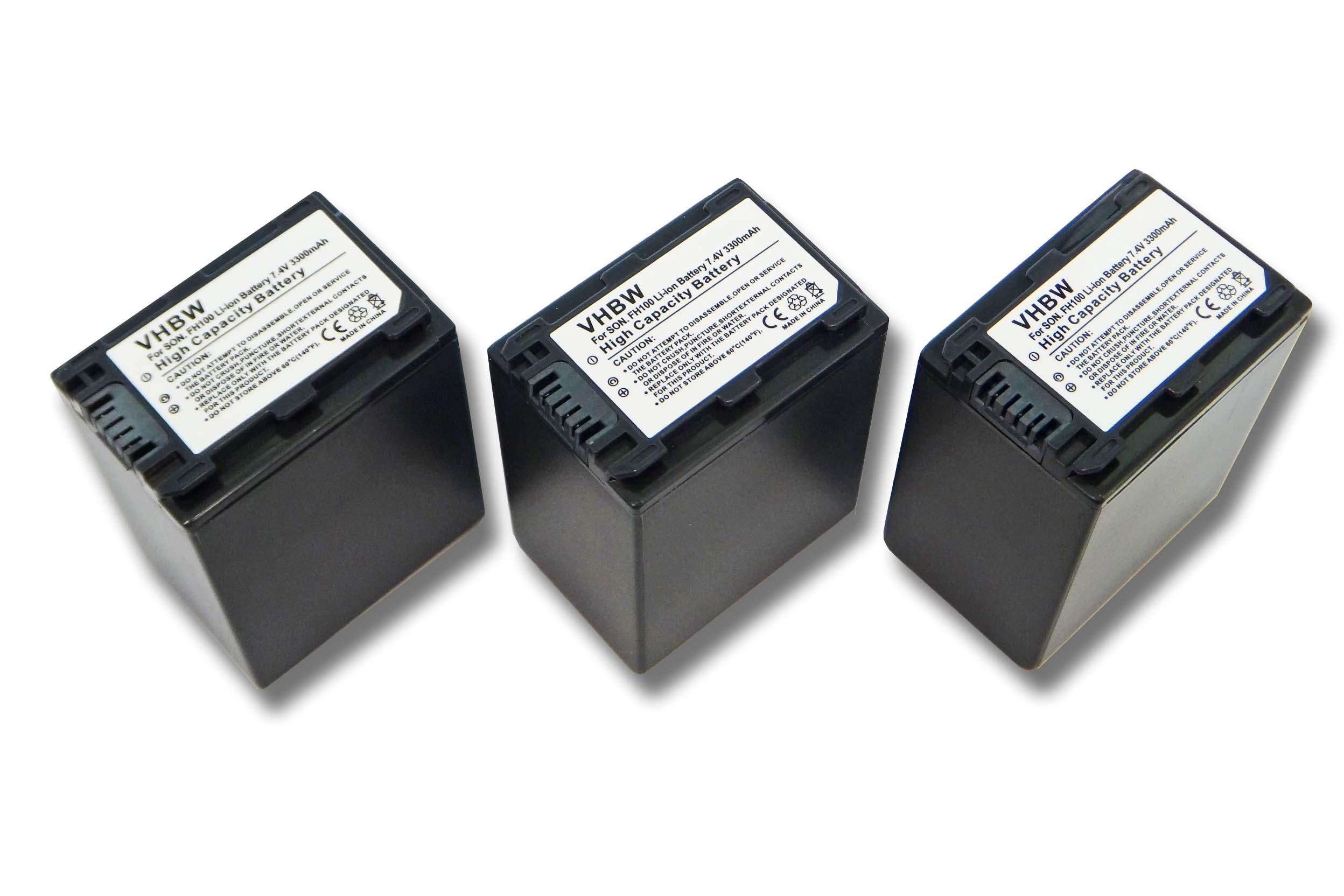 VHBW kompatibel mit Sony DCR-SX30E DCR-SX50, - Volt, DCR-SX30, DCR-SX31E, 3300 7.4 Li-Ion DCR-SX31, Akku Videokamera