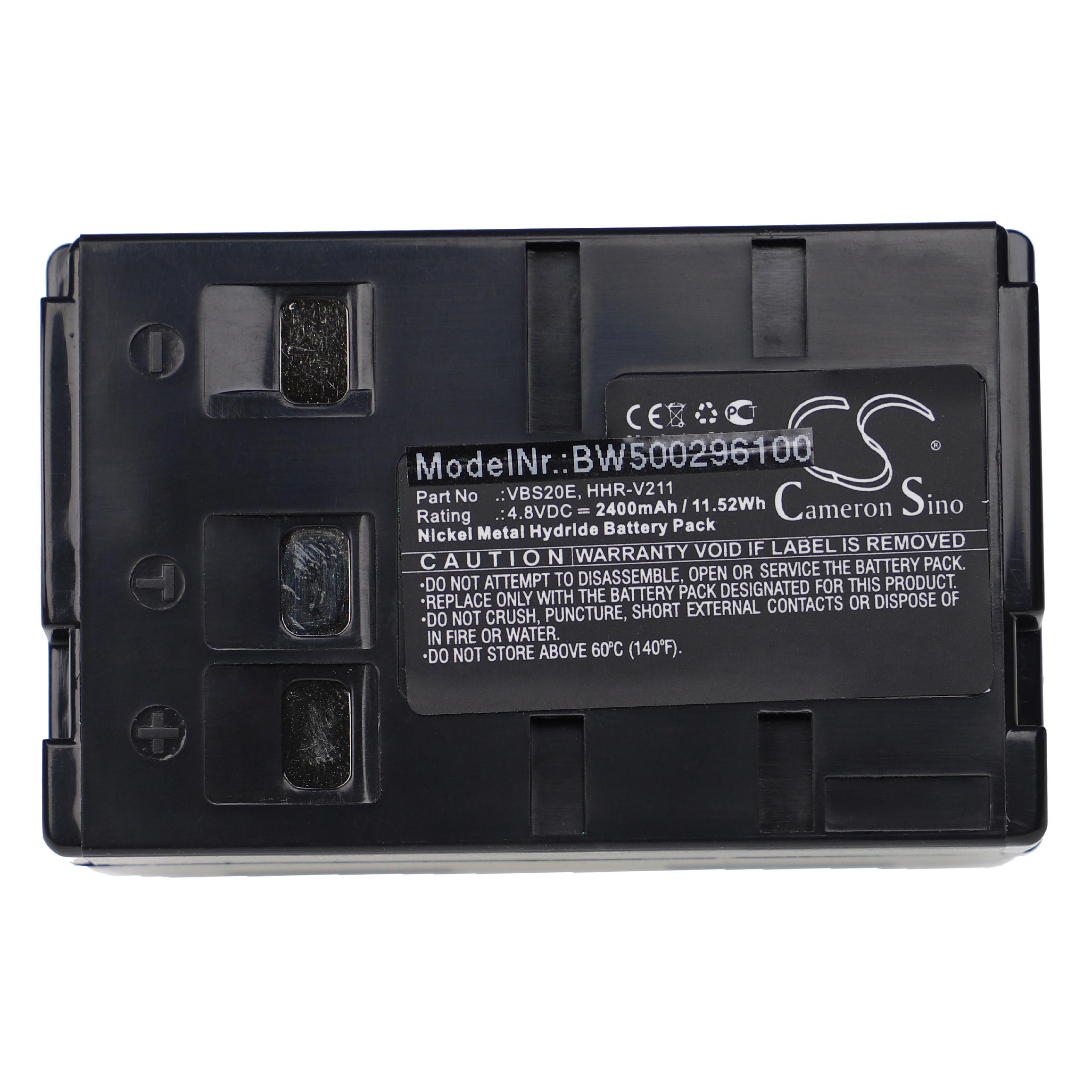 VHBW kompatibel mit Panasonic NV-SX50EG, NiMH 4.8 Akku Videokamera, NV-V10E, NV-VX33EG, - NV-VX55EG Volt, 2400
