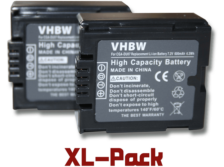 VHBW kompatibel mit Panasonic PV-GS70, VDR-D100, PV-GS50, PV-GS55, Volt, VDR-D150, Videokamera, PV-GS200 Akku 600 - PV-GS50S, Li-Ion 7.2