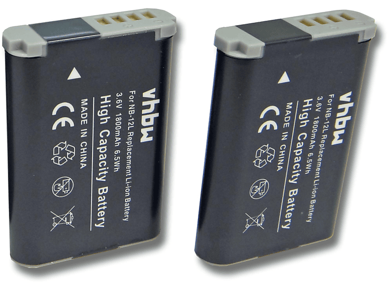 VHBW kompatibel mit Canon PowerShot G1X Mark 2, N100, G1X Mark II Li-Ion Akku - Videokamera, 3.7 Volt, 1800