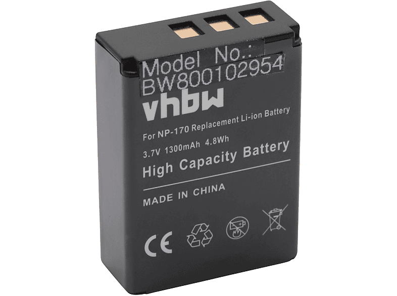 VHBW kompatibel mit Ordro HDV-D370, HDV-D325 Li-Ion Akku - Videokamera, 3.7 Volt, 1300
