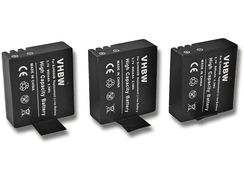 VHBW kompatibel mit Sjcam 900 Li-Ion Volt, 288812, 288813, DX288812, M10 Videokamera, Akku - DX DX DX288813, 3.7