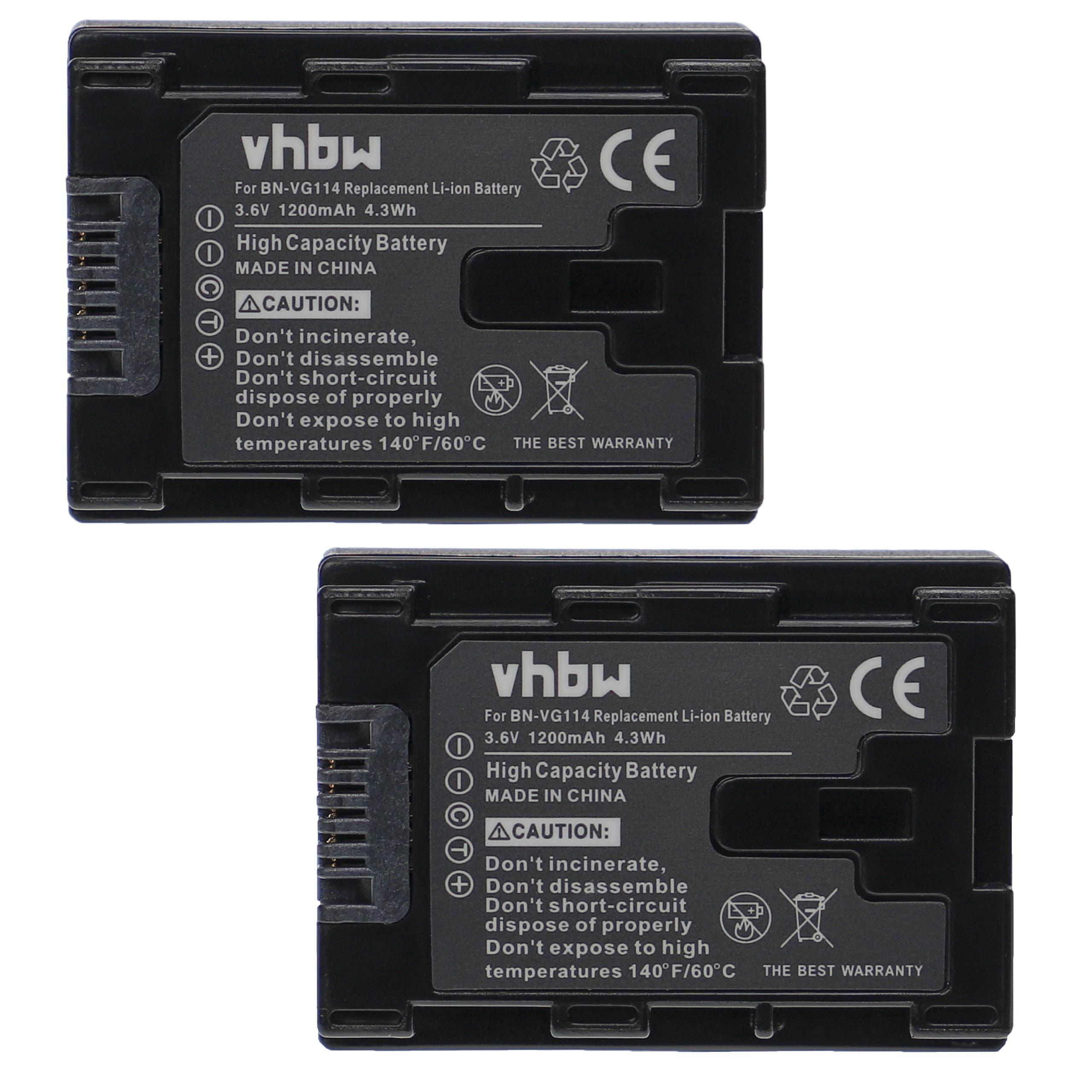 VHBW kompatibel mit JVC GZ-MS210BEU, 3.6 GZ-MS210AEU, GZ-MS210BUC, - Akku Videokamera, GZ-MS210SEK GZ-MS210AEK, Li-Ion 1200 Volt