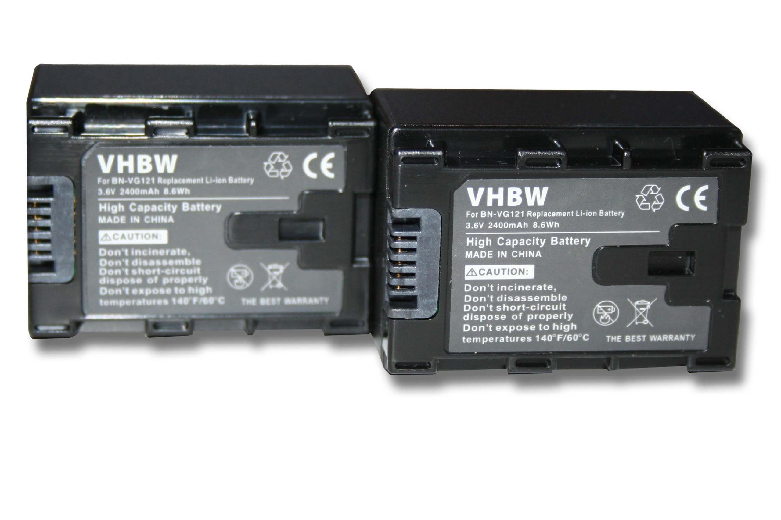 VHBW kompatibel mit JVC GZ-EX355, Videokamera, Volt, GZ-EX515, GZ-EX310AU GZ-EX310WU, Li-Ion - GZ-EX310BU, 2400 3.6 Akku