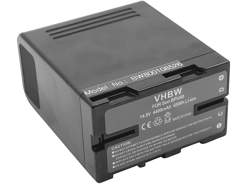 VHBW kompatibel mit Sony PMW-150, PMW-160, PMW-200, PMW-100, PMW-EX1, PMW-EX1r Li-Ion Akku - Videokamera, 14.8 Volt, 4400