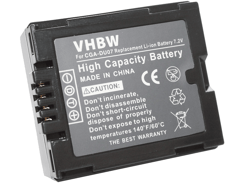 VHBW kompatibel mit Panasonic NV-GS10, Volt, Li-Ion Videokamera, Akku NV-GS140, NV-GS150, NV-GS200, 7.2 NV-GS17 NV-GS120, - 600 NV-GS180