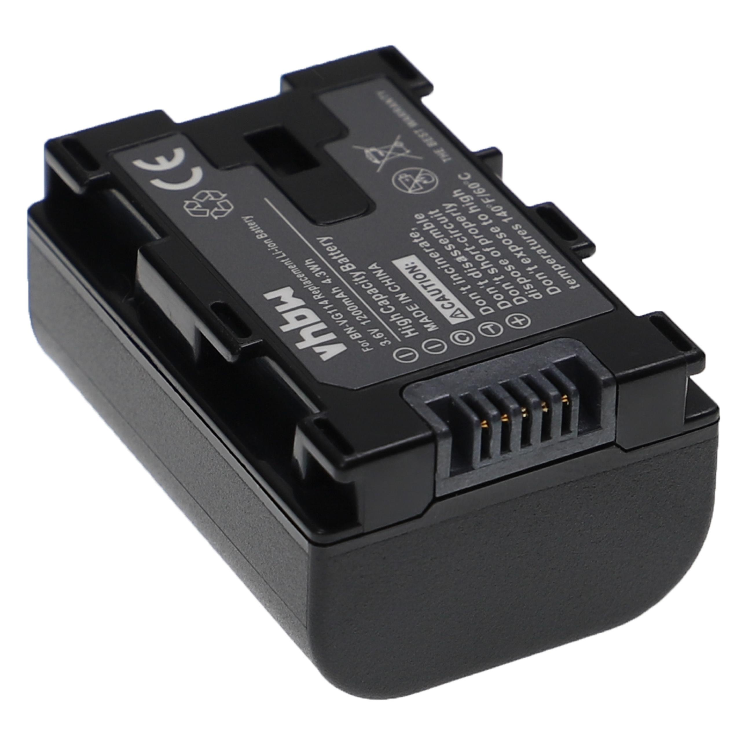Eine schwarze Batterie mit Anschluss und Text. Sie befindet sich auf weißem Hintergrund.