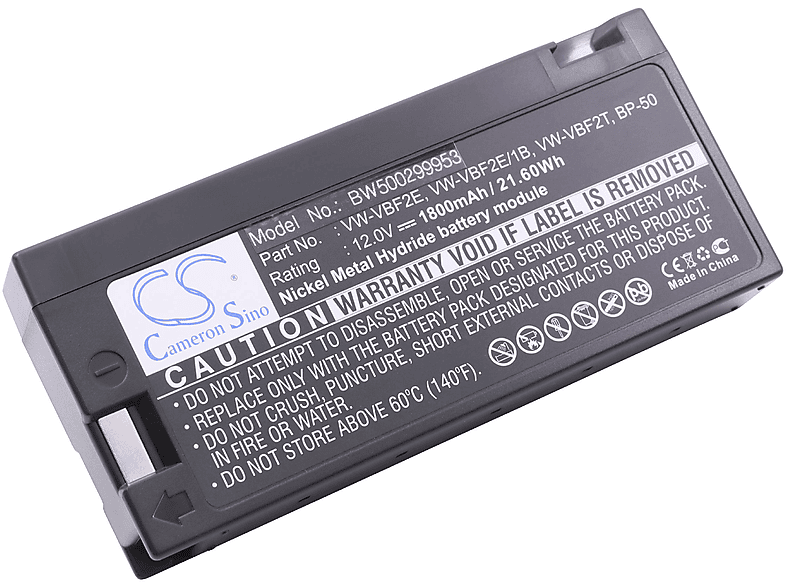 VHBW kompatibel mit Panasonic NVM40, NVM3300MC, NVM3500PN, NV-M3500, NV-M3500PN, NV-M3300MC, NV-M40 NiMH Akku - Videokamera, 12 Volt, 1800