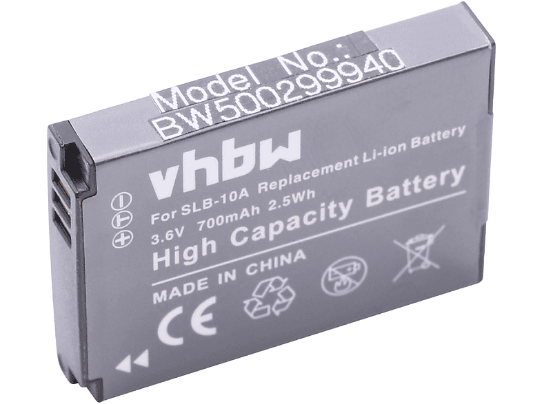 VHBW kompatibel mit Samsung WB380F, WB850F, WB850, WB750, WB710, WB550, WB500, WB352F, WB351F Li-Ion Akku - Videokamera, 3.6 Volt, 700