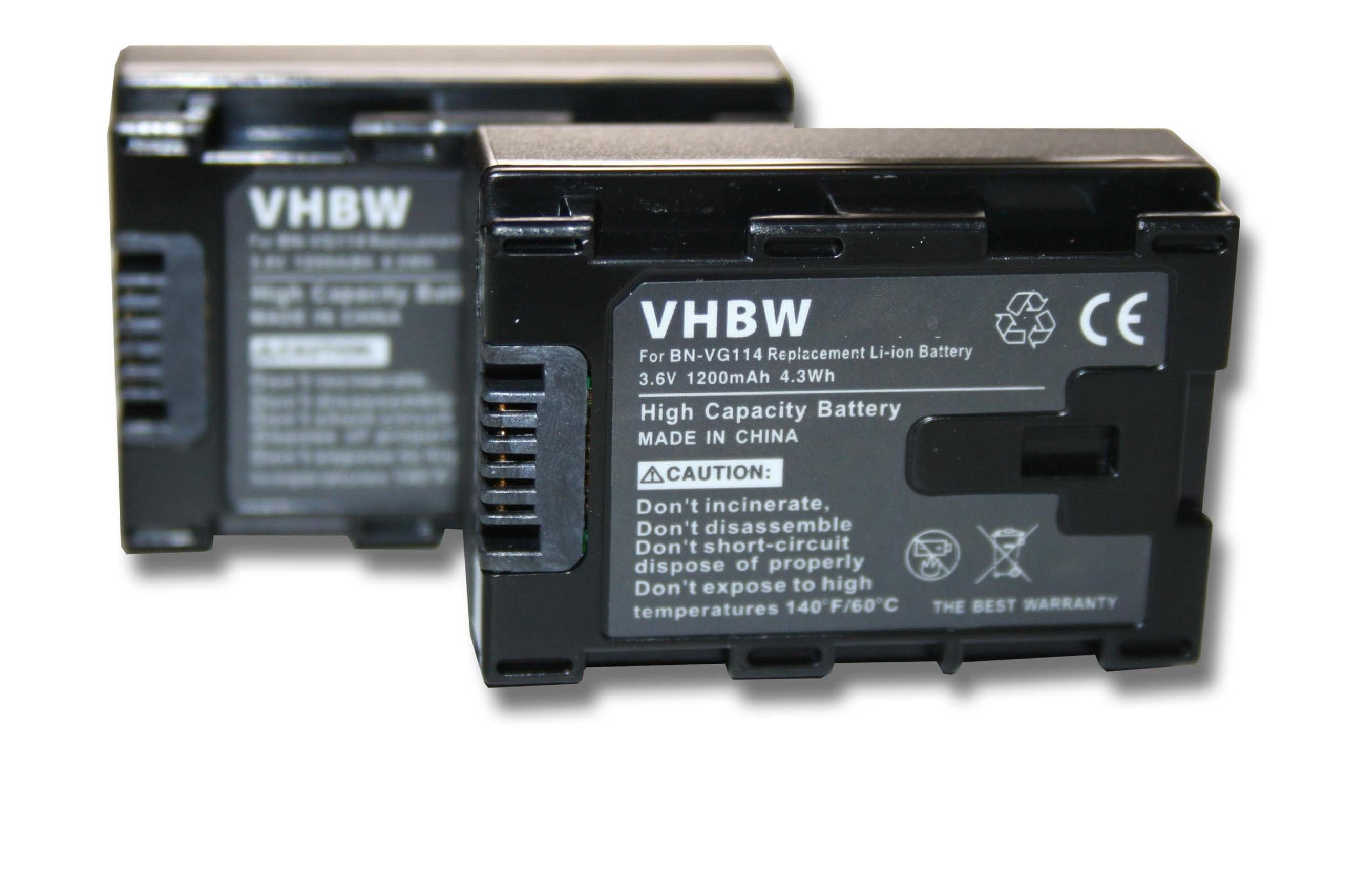 Zwei schwarze Batterien. Weißer Text.