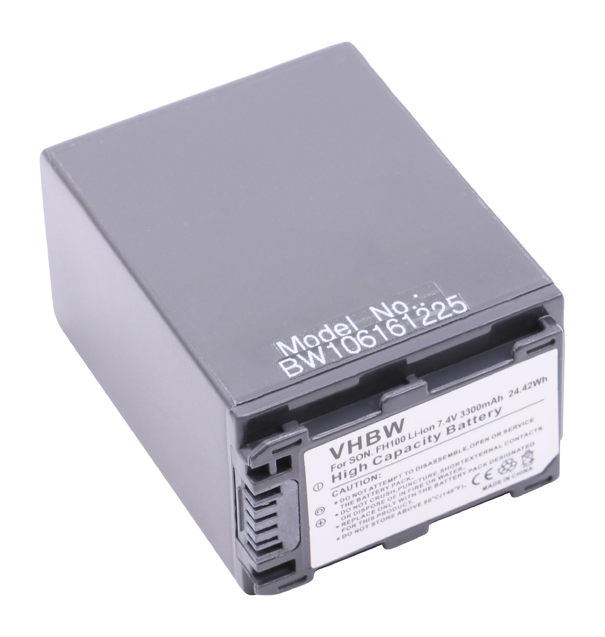 Li-Ion Volt, Ersatz NP-FH100, VHBW - NP-FH40 für NP-FH70, Akku 3300 7.4 Sony für Videokamera, NP-FH50,