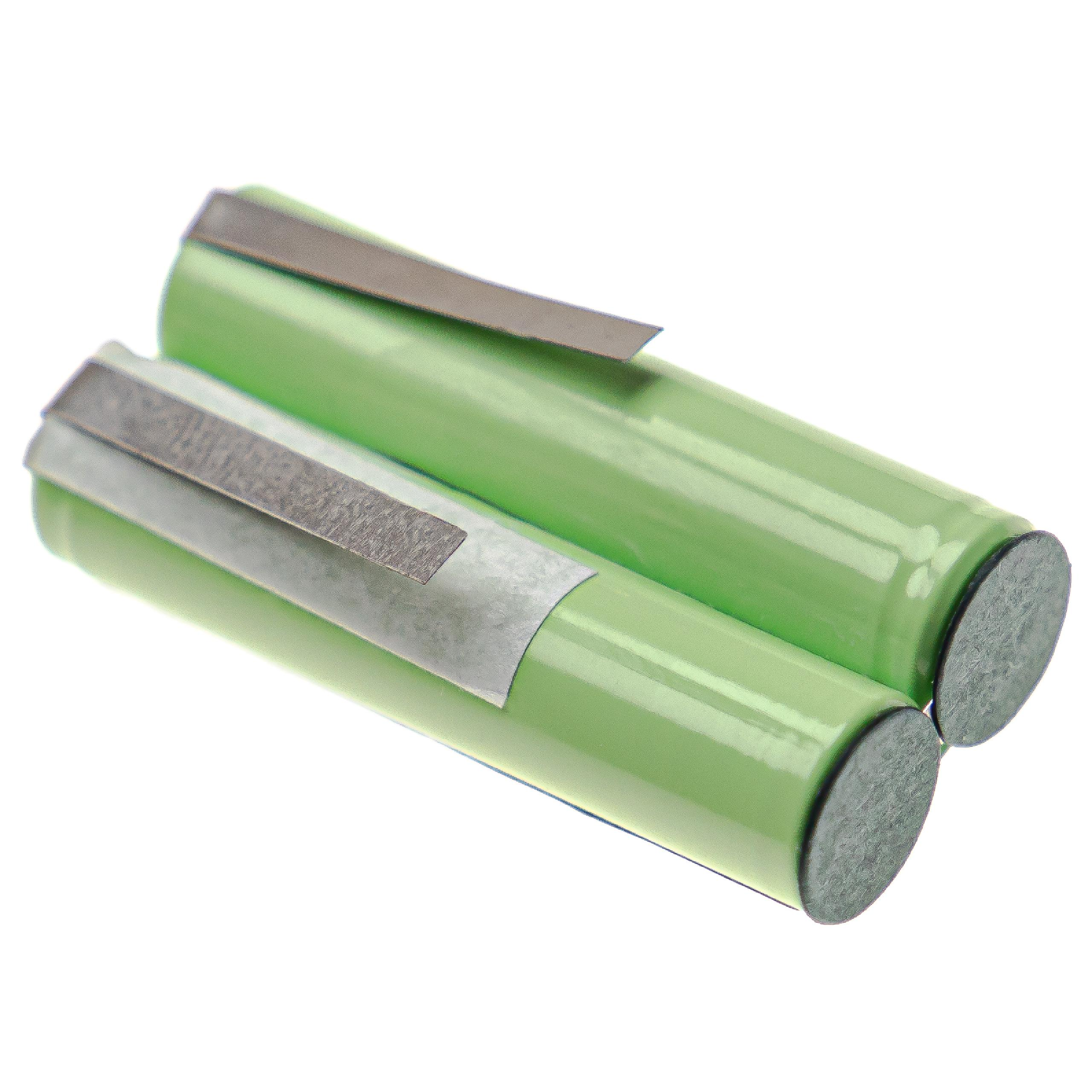 Zwei grüne Batterien mit silbernem Klebeband. Weißer Hintergrund.