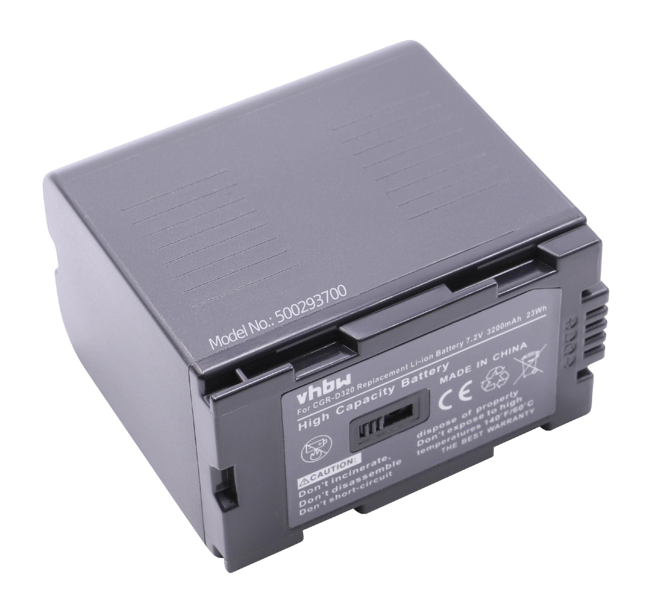 VHBW kompatibel mit Panasonic NV-DS3, NV-DS150, NV-DS27, NV-DS25, - Videokamera, NV-DS29, Li-Ion 3200 Volt, 7.2 NV-DS28 NV-DS30, Akku