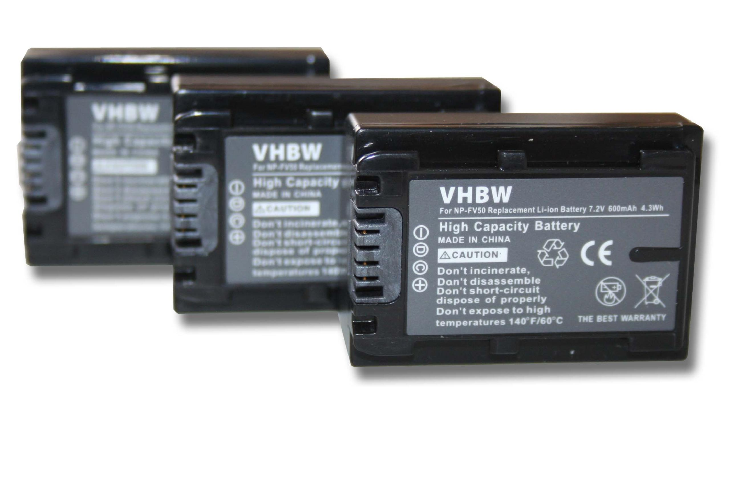 VHBW kompatibel mit Volt, Sony Akku Serie HDR-CX220ER Videokamera, 7.2 Li-Ion HDR-CX HDR-CX220ES, HDR-CX250E, - 600