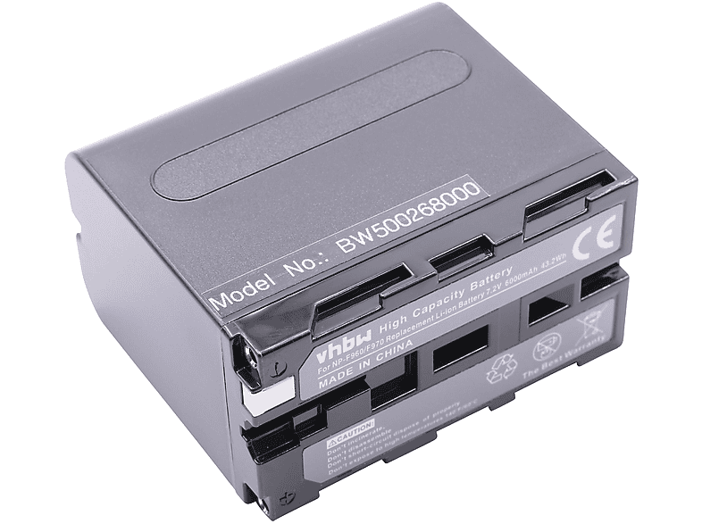 VHBW kompatibel Sony CCD-TRV80PK CCD-TRV78, 6000 CCD-TRV72, - Videokamera, 7.2 Volt, Li-Ion CCD-TRV78E, CCD-TRV720, CCD-TRV75, Akku mit