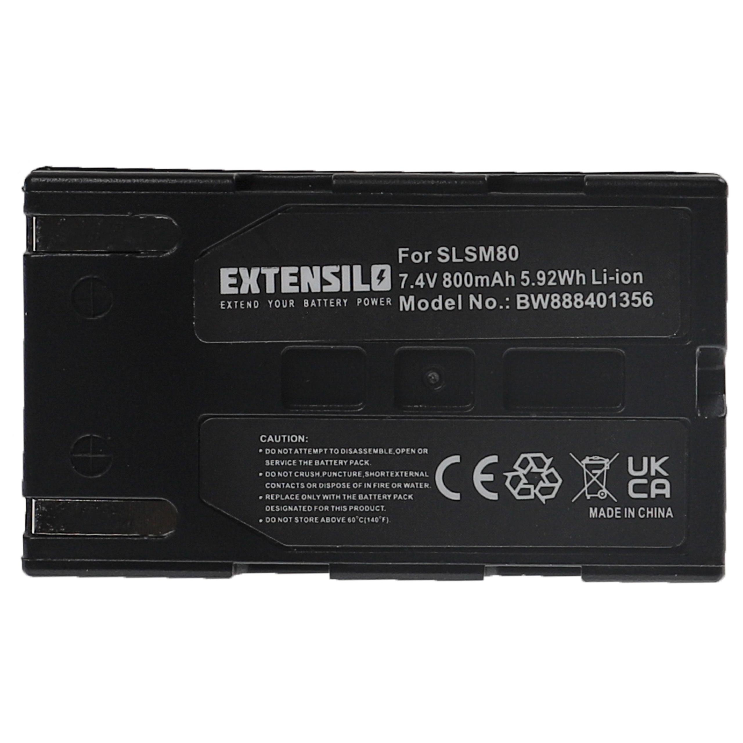 EXTENSILO kompatibel Samsung SC-D357, SC-D353, Akku SC-D351 SC-D352, 800 - SC-D355, Videokamera, mit Volt, SC-D451, SC-D354, 7.4 Li-Ion