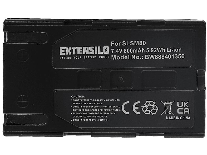 EXTENSILO kompatibel mit Samsung SC-D451, SC-D357, SC-D355, SC-D354, SC-D353, SC-D352, SC-D351 Li-Ion Akku - Videokamera, 7.4 Volt, 800 | Camcorder-Akkus