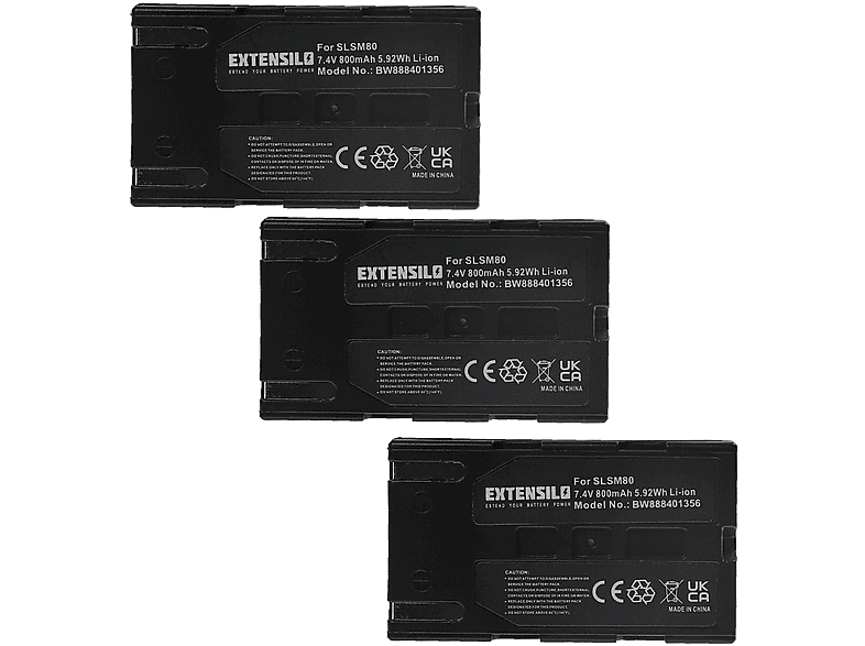 EXTENSILO kompatibel mit Akku - 7.4 VP-DC575WB, Videokamera, VP-DC563 VP-DC171, 800 Volt, VP-DC171W, VP-DC165W, Samsung Li-Ion