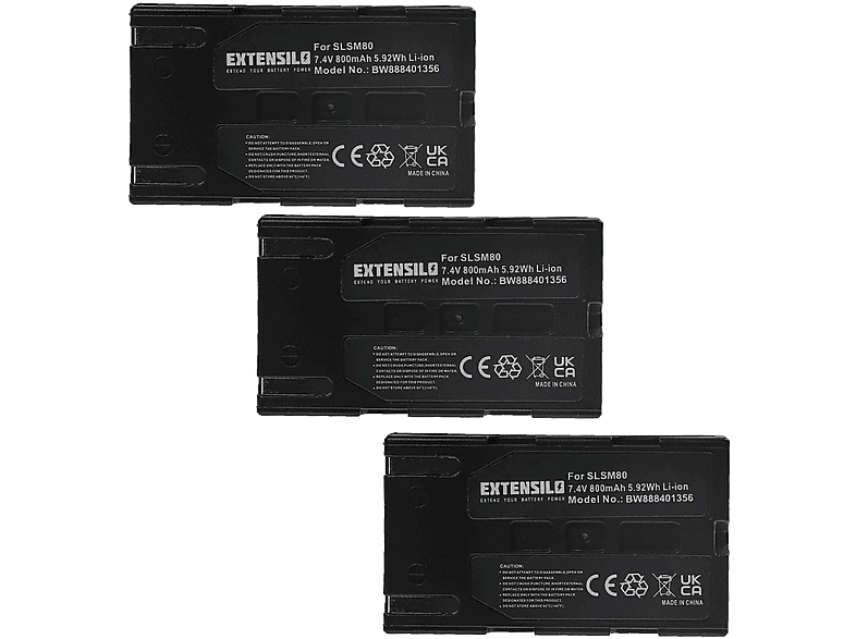 800 Akku Samsung Videokamera, VP-DC171, EXTENSILO VP-DC171W, VP-DC575WB, Li-Ion - kompatibel VP-DC165W, Volt, 7.4 VP-DC563 mit