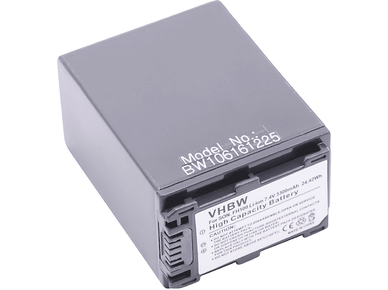 VHBW kompatibel mit Sony Cybershot 3300 DSC-HX200V - DSC-HX100, Akku DSC-HX100V, 7.4 Videokamera, Li-Ion Volt