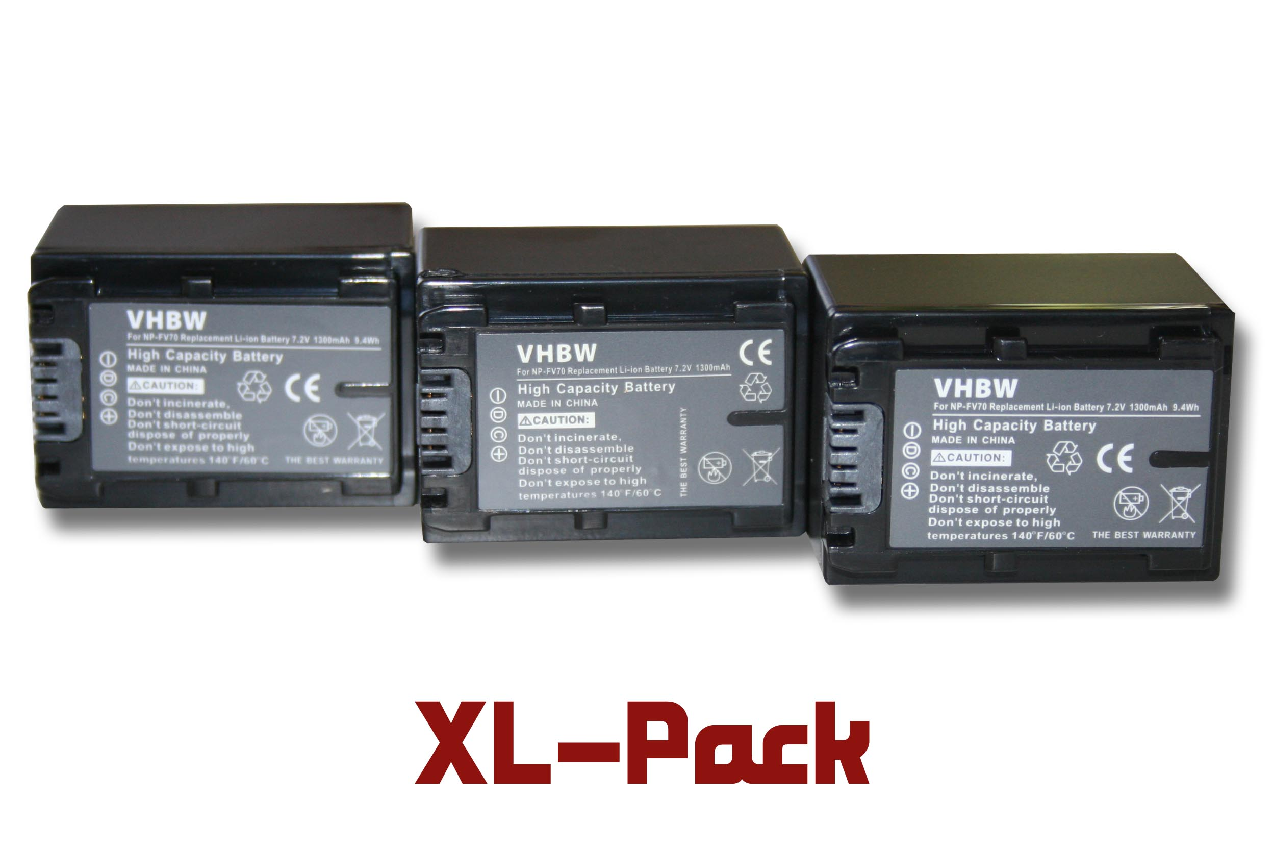 VHBW kompatibel mit HDR-CX180ER, HDR-CX220E, - HDR-CX220EL Volt, Videokamera, 7.2 Li-Ion Sony Akku HDR-CX220EB, 1300
