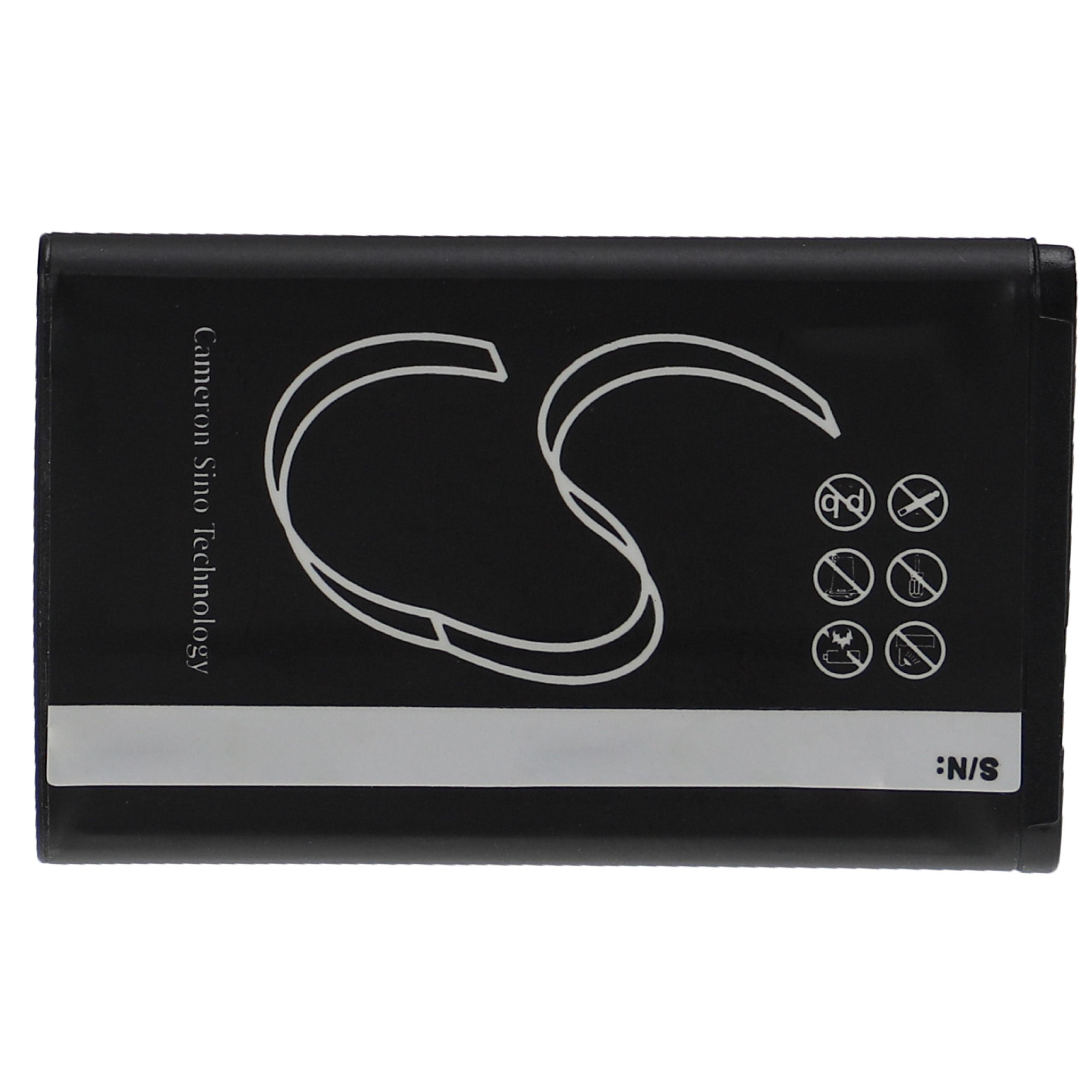 Schwarzer Akku mit weißem CS-Logo und Sicherheitssymbolen. Cameron Sino Technology.