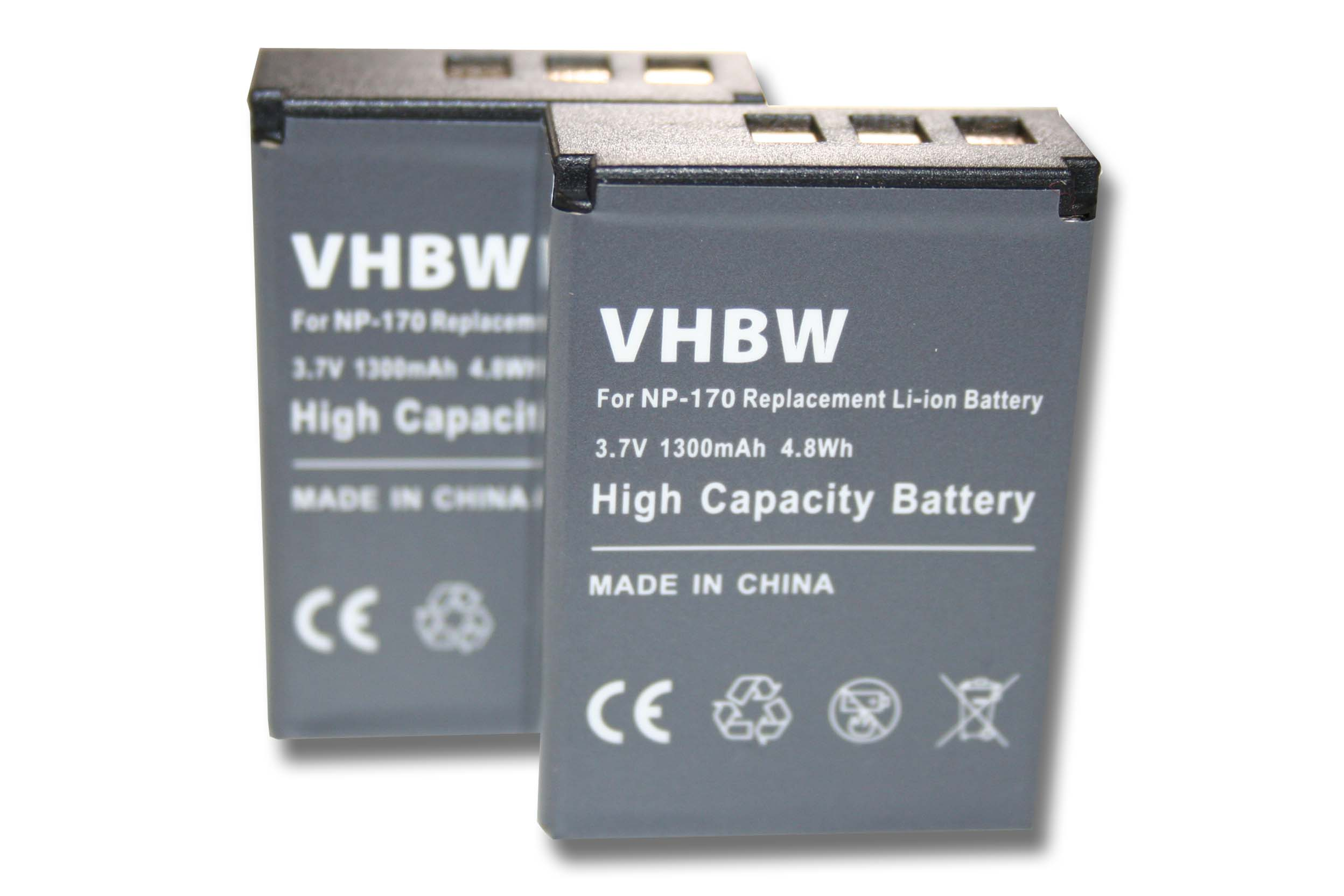 VHBW kompatibel mit Digipo Aiptek AHD 084-07042L-062, H23, AHD Videokamera, Li-Ion 3.7 CB-170 1300 2, - Akku Volt