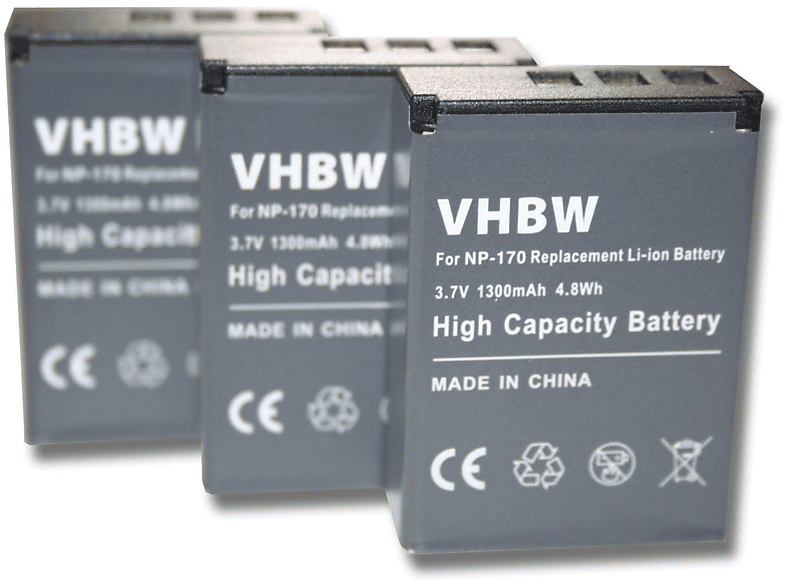 VHBW kompatibel mit Fujifilm FinePix SL280 F305, SL300, SL305, SL1000, 1300 Videokamera, SL260, - Volt, SL240, Akku Li-Ion 3.7