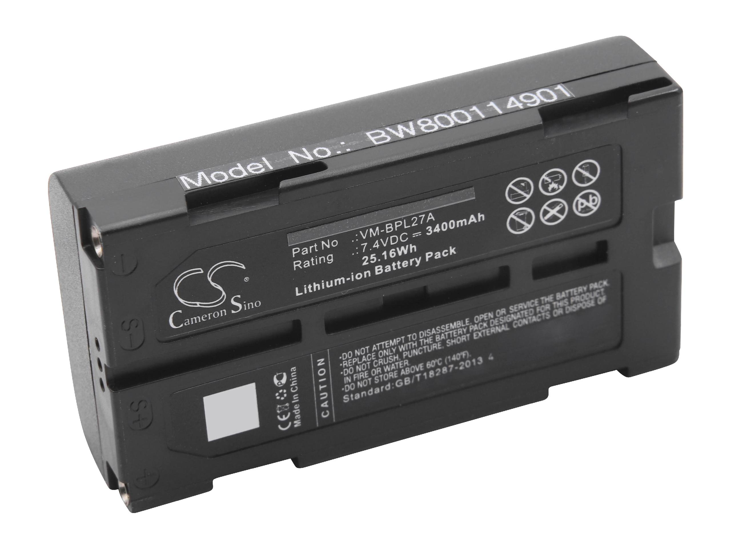 VHBW kompatibel mit Panasonic 3400 Akku Li-Ion Volt, NV-GS140E-S NV-GS120GN-S, NV-GS140EG-S, Videokamera, NV-GS140, - 7.4 NV-GS120K