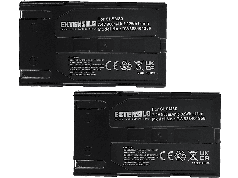 EXTENSILO kompatibel Samsung Volt, VP-D455, VP-D451 mit 7.4 Videokamera, VP-D454, 800 VP-D455i, Akku VP-D453, - Li-Ion VP-D453i