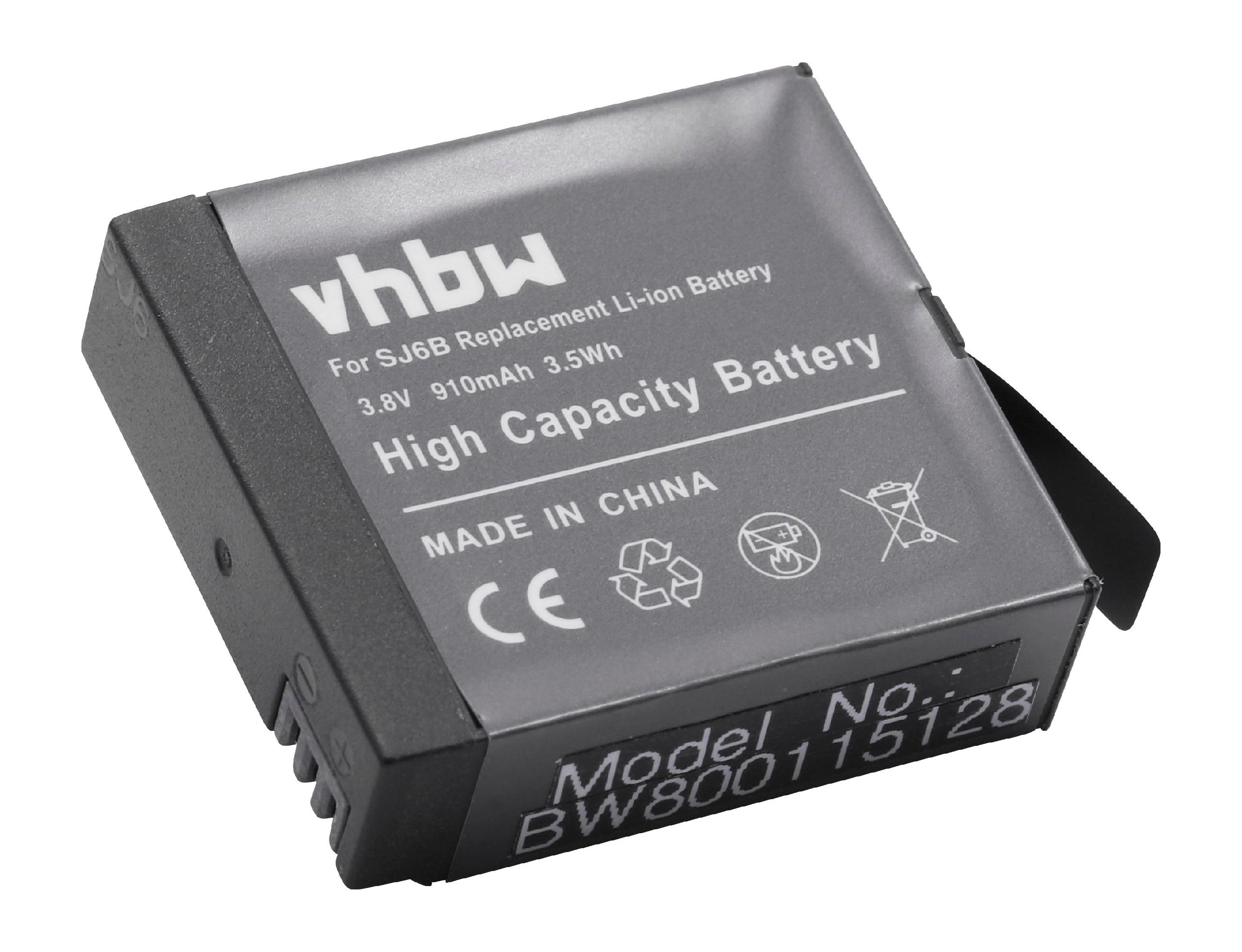VHBW Ersatz für SJCam Akku Volt, SJ6B - Videokamera, Li-Ion 3.8 910 für