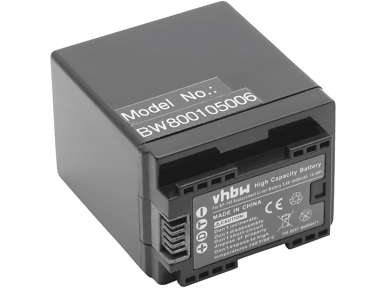 VHBW kompatibel mit R66, R76 R67, HF Akku HF HF HF R706, R77, Volt, - 3.6 Legria R68, Li-Ion HF Canon HF Videokamera, 4450