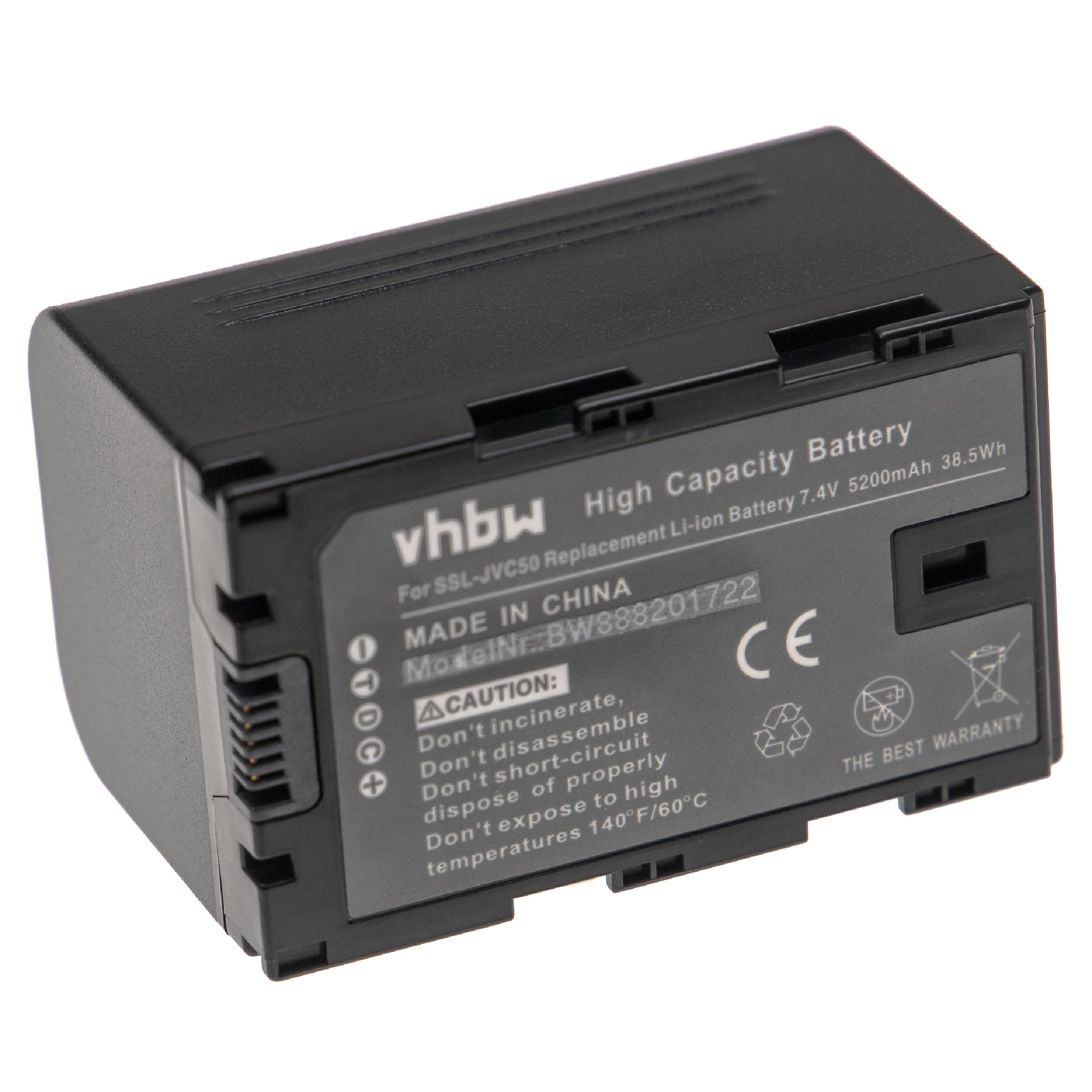 VHBW Ersatz für JVC SSL-50, Volt, 7.4 Li-Ion Akku Videokamera, - für 5200 SSL-70
