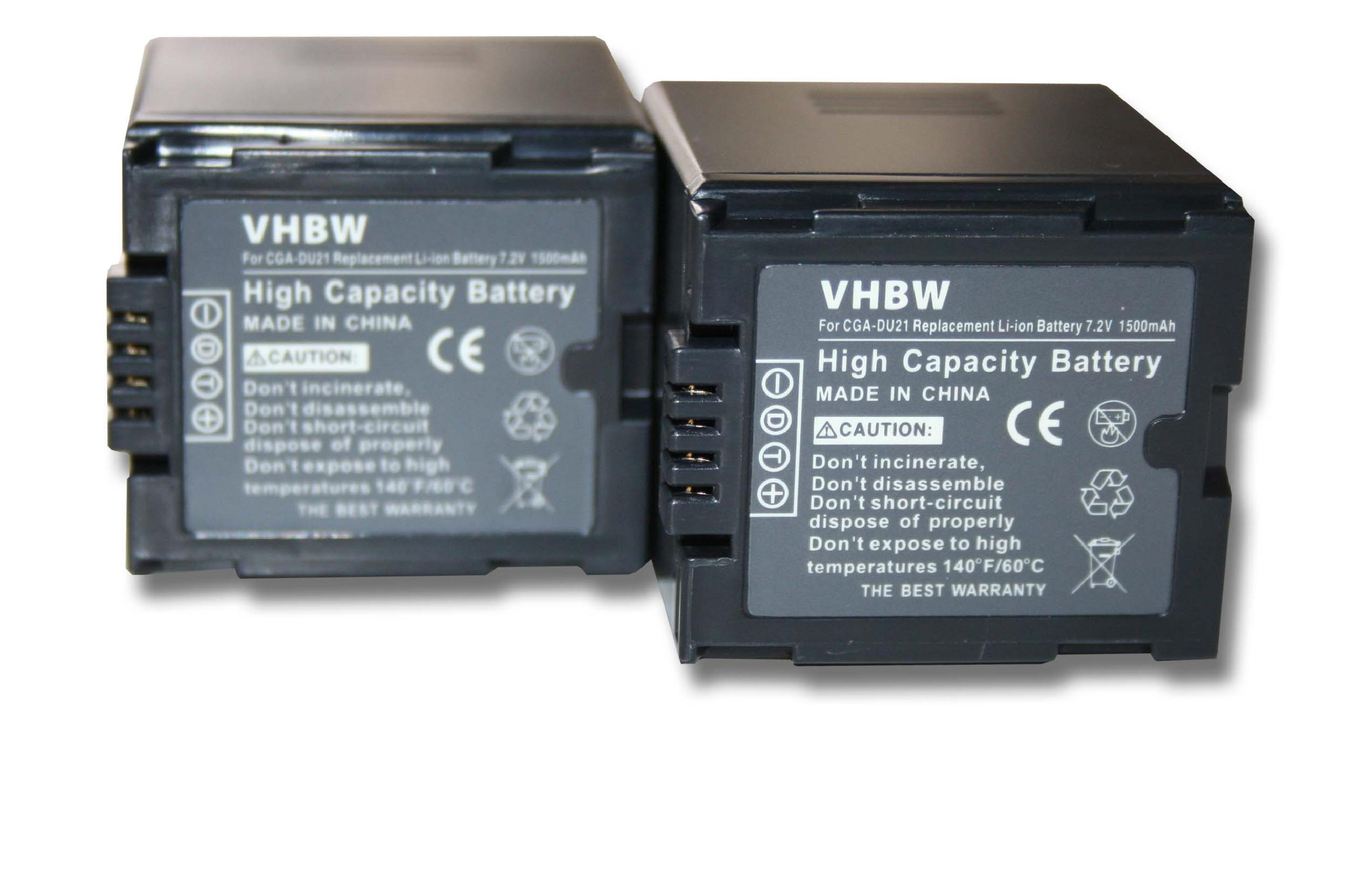 VDR-M30, Volt, VDR-D300, VDR-M50, kompatibel Videokamera, Akku - VDR-D250, 7.2 Panasonic VDR-D310 1500 mit VDR-D220, VHBW Li-Ion