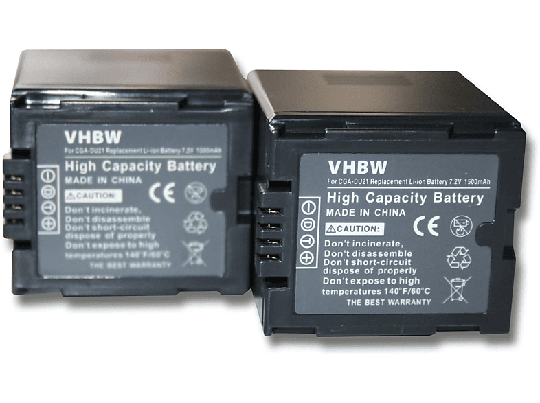 VHBW kompatibel mit NV-GS80, Akku 7.2 - NV-GS75EG, 1500 PV-GS200 NV-GS90, Panasonic Volt, Li-Ion Videokamera, PV-GS50, PV-GS120
