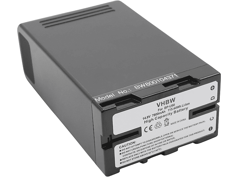 BP-U90, Ersatz - Videokamera, Akku für Li-Ion BP-U95 14.8 7800 für VHBW BP-U30, BP-U60, Volt, Sony