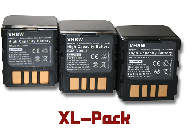 VHBW kompatibel mit JVC GR-D271, Li-Ion 7.2 Akku - GR-D271US, GR-D275, Videokamera, GR-D270EX GR-D270US, 1200 Volt, GR-D270EG