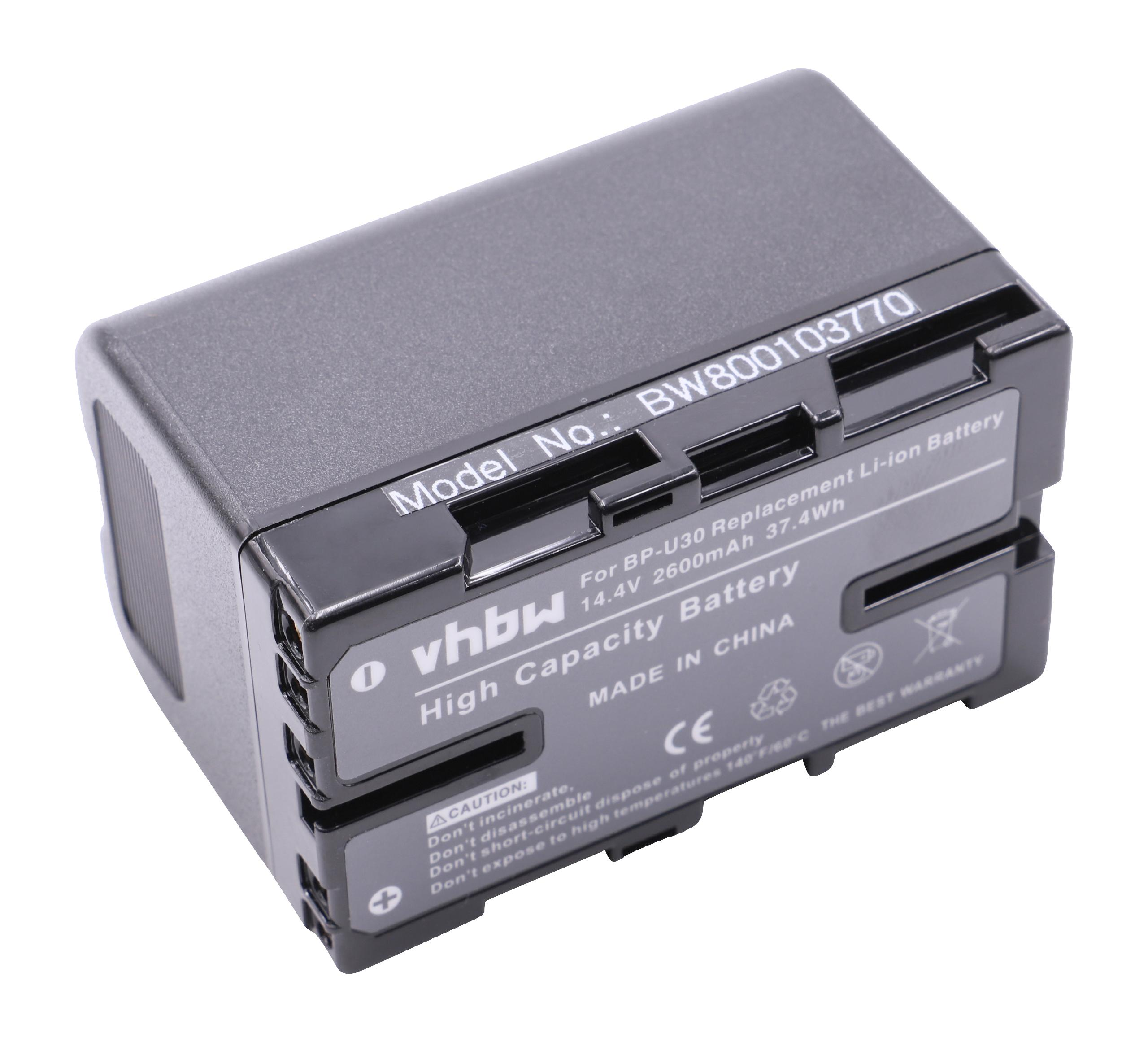 VHBW Ersatz für Sony Li-Ion BP-U95 BP-U90, - 14.4 Akku 2600 BP-U60, Volt, für Videokamera