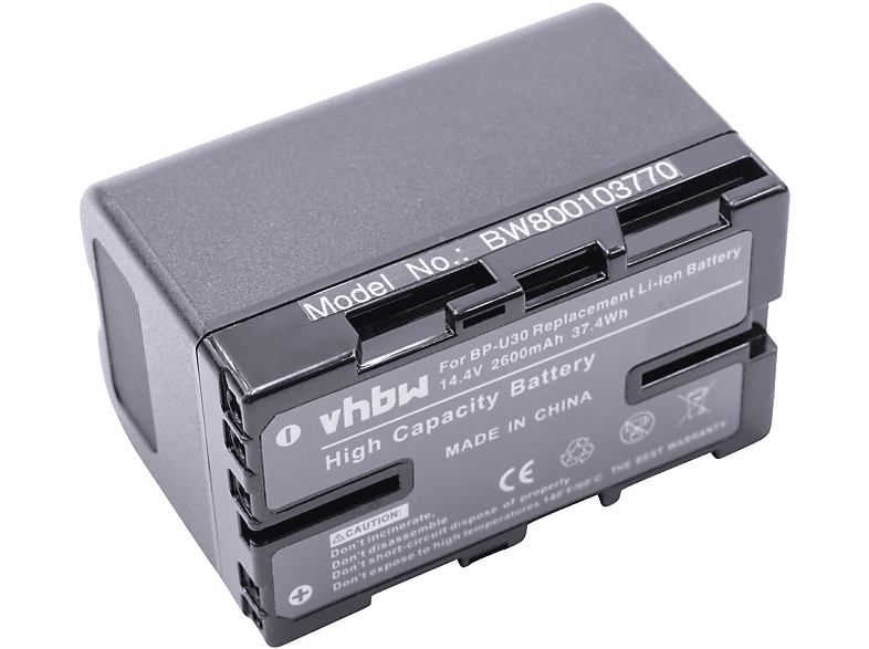 VHBW Ersatz für Sony Li-Ion BP-U95 BP-U90, - 14.4 Akku 2600 BP-U60, Volt, für Videokamera