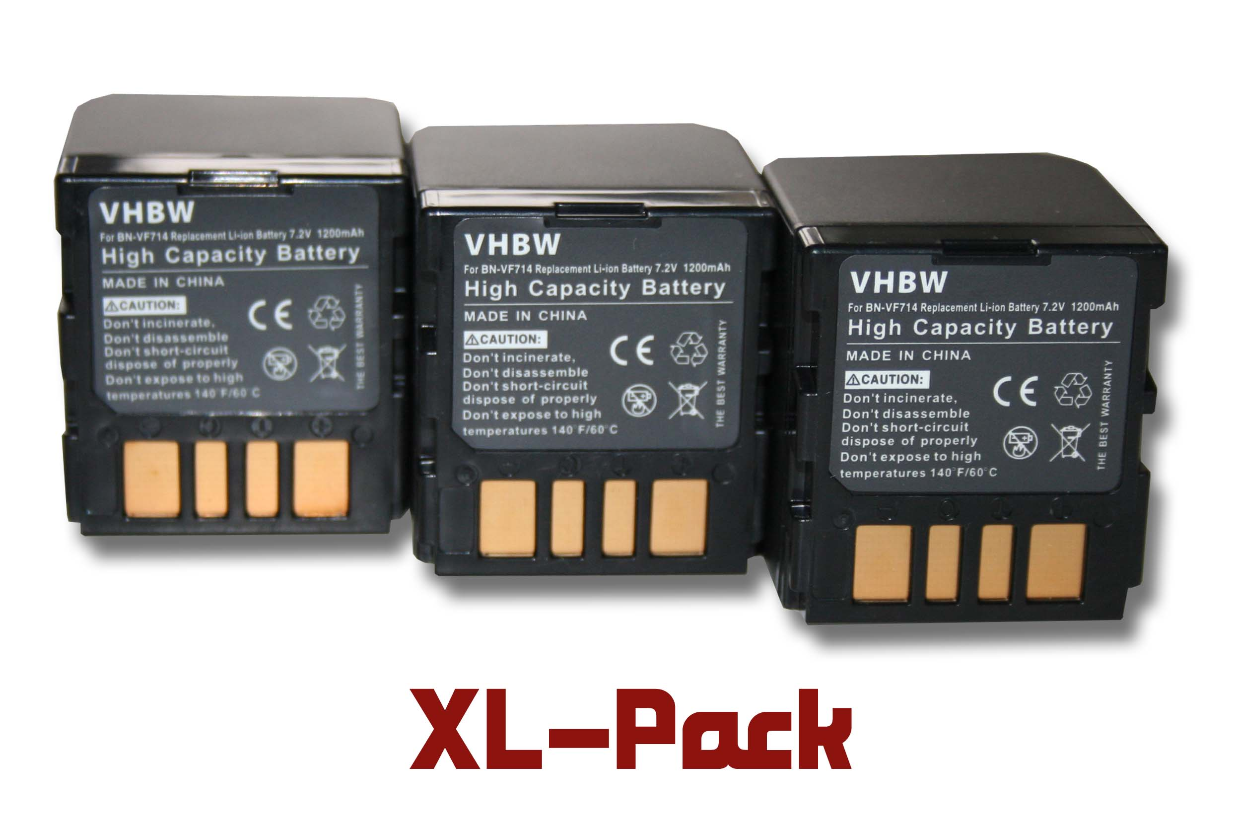 VHBW kompatibel mit JVC GR-D450EG, GR-D645 Akku GR-D370, GR-D370EX, GR-D645EG, - Volt, 7.2 GR-D450E, Li-Ion 1200 Videokamera, GR-D450
