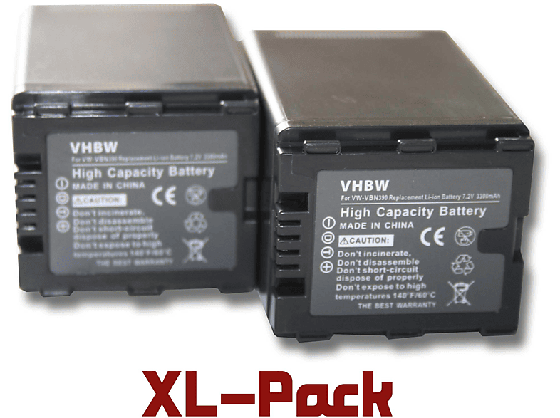 VHBW kompatibel mit Panasonic Volt, Li-Ion HDC-TM900, - Akku Videokamera, HDC-SD909 3300 7.2